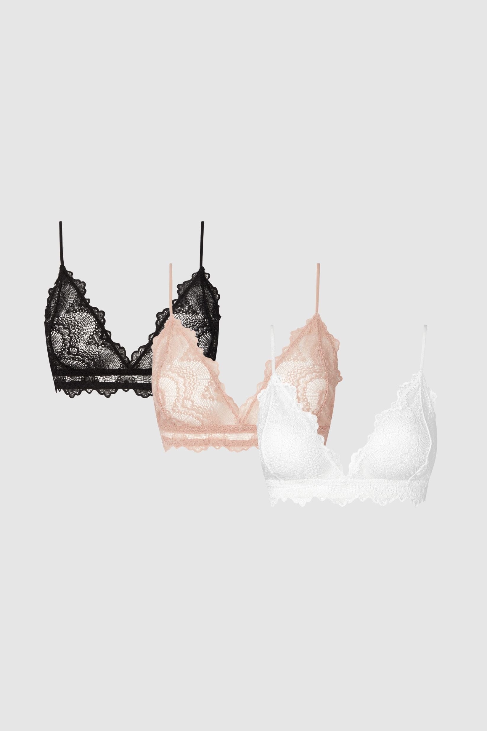 Understatement  3x Bralette Triangle Love Veelkleurig