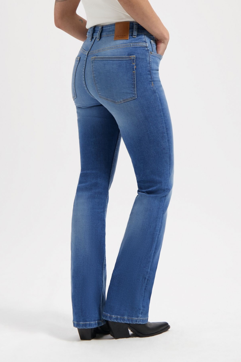 Kuyichi  Jeans ZoÃ© High Rise Bootcut Standaard Blauw