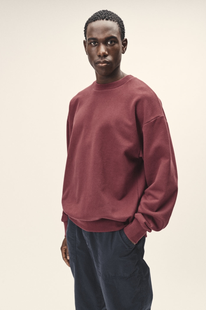 WOTE mannen vegan Oversized Sweatshirt Donkerrood