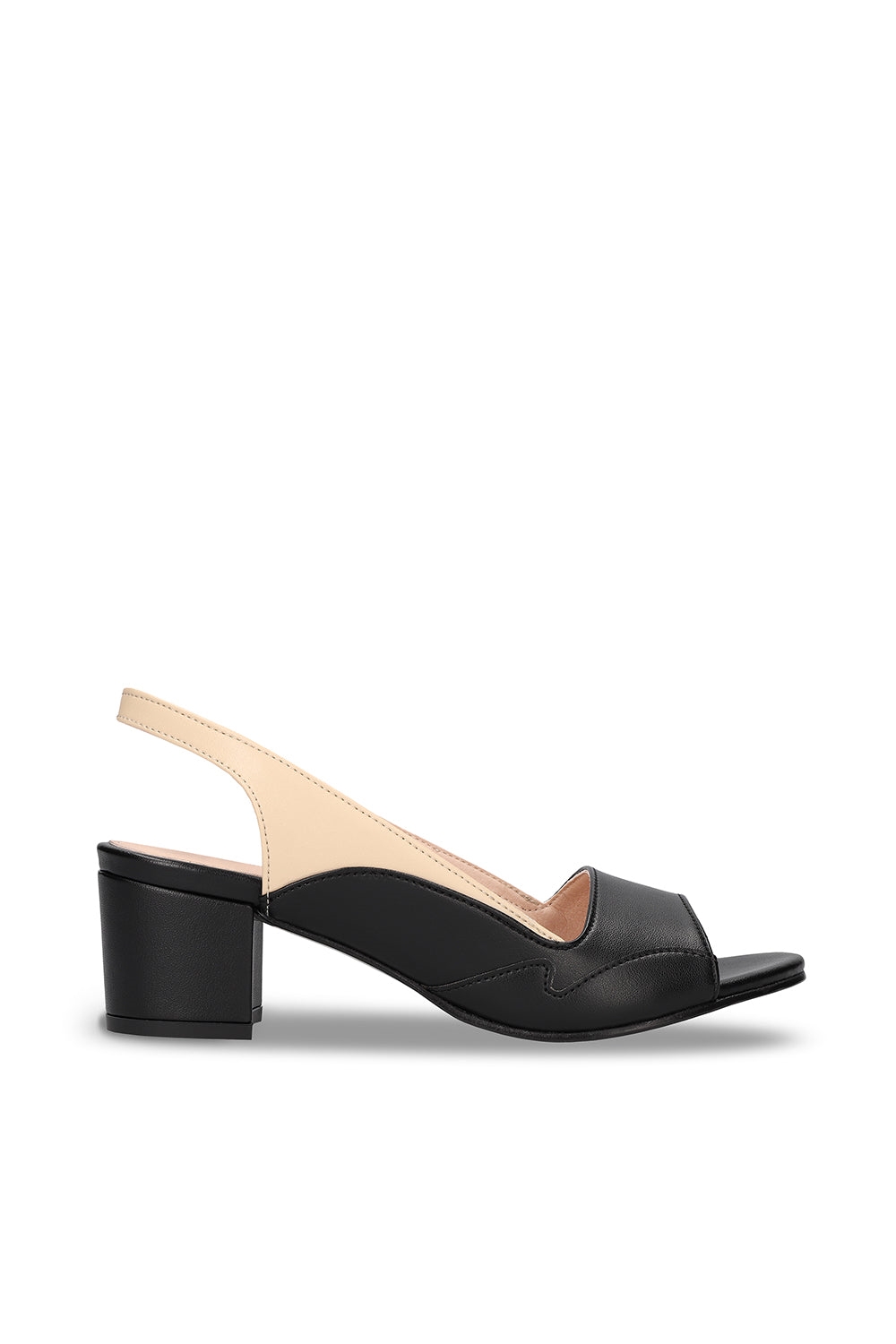 NAE  Sandalen Mara Vegan Eco-Leer Beige/Zwart