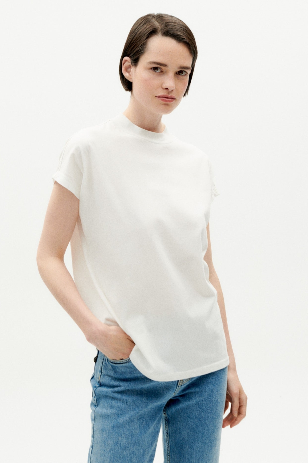 Thinking MU  Basic T-Shirt Volta Wit