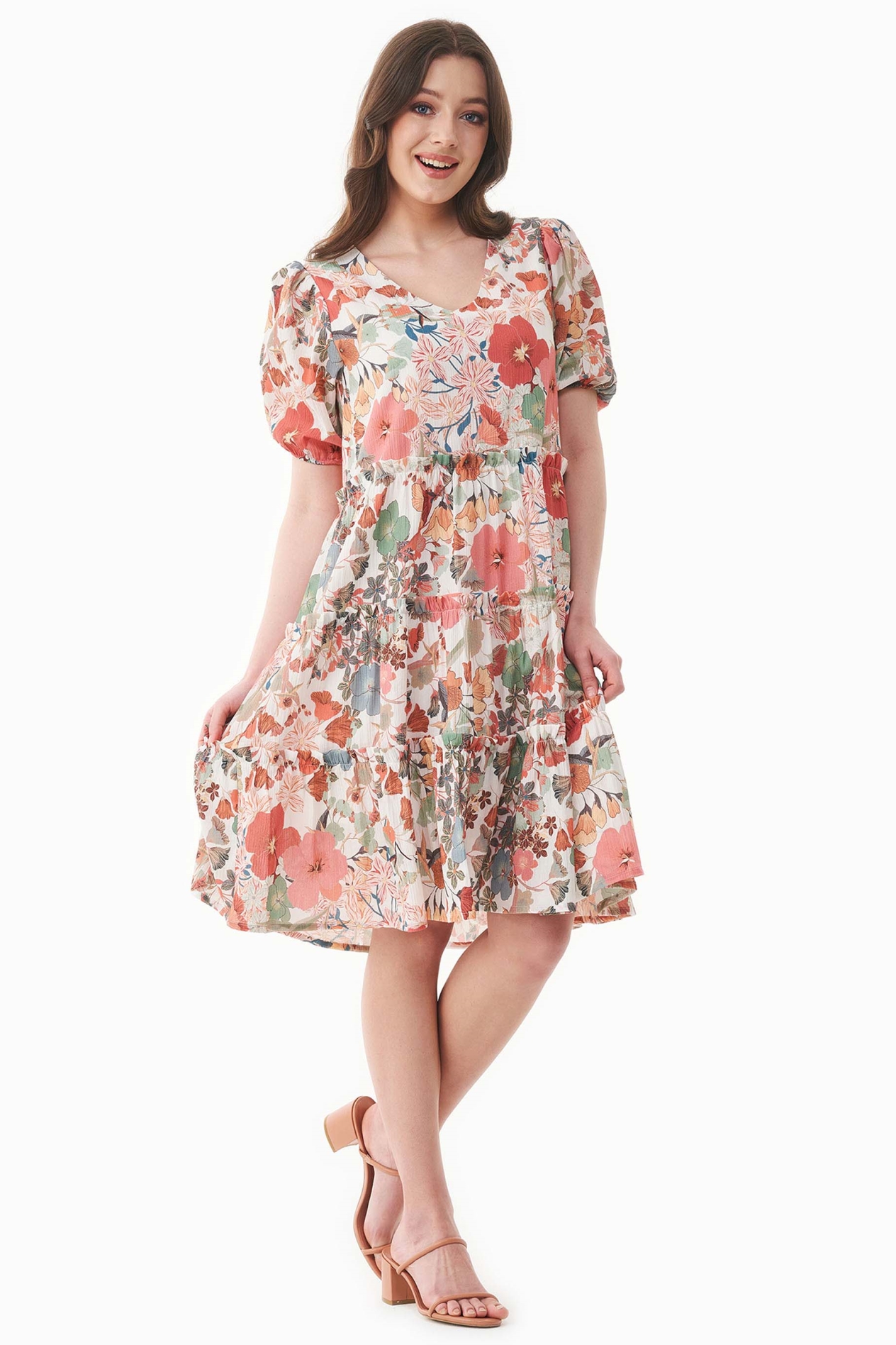 ORGANICATION  Voile Jurk Met Bloemmotief
