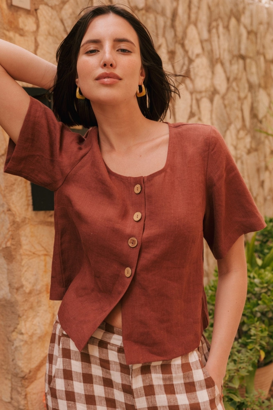 AmourLinen  Bovenste Maeve Terracotta