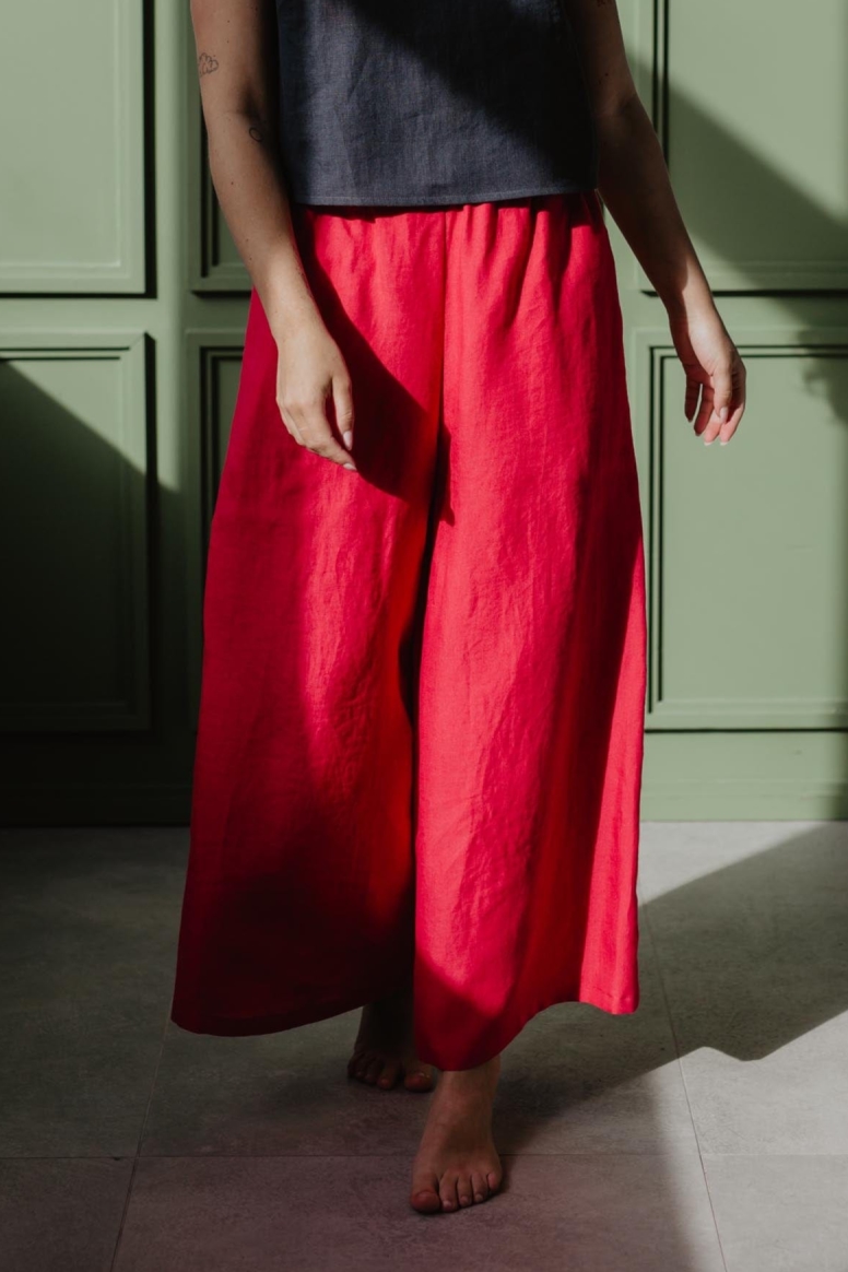 AmourLinen  Broek Isabella Viva Magenta