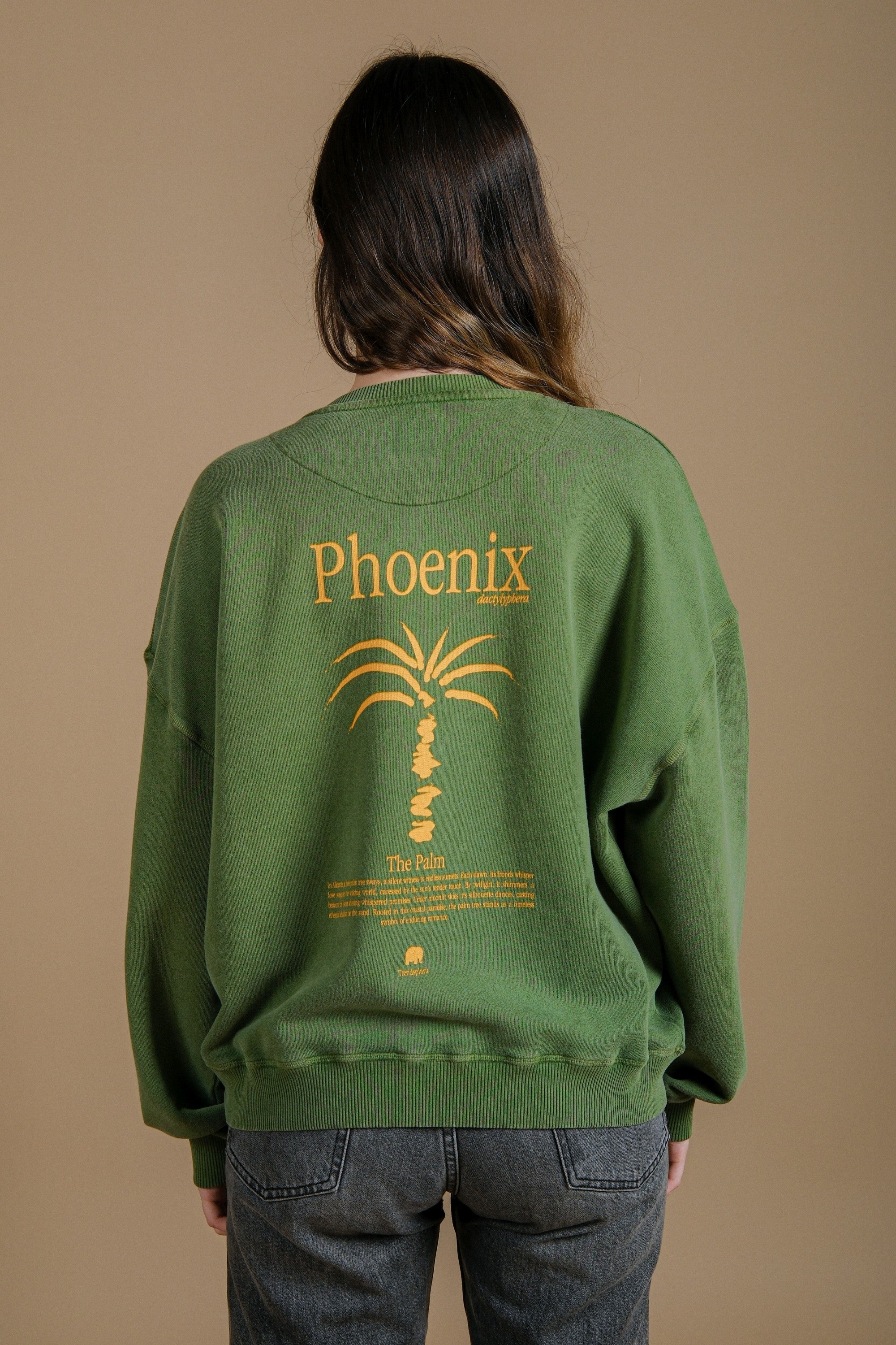 Trendsplant Dames Sweater Washingtonia Groen