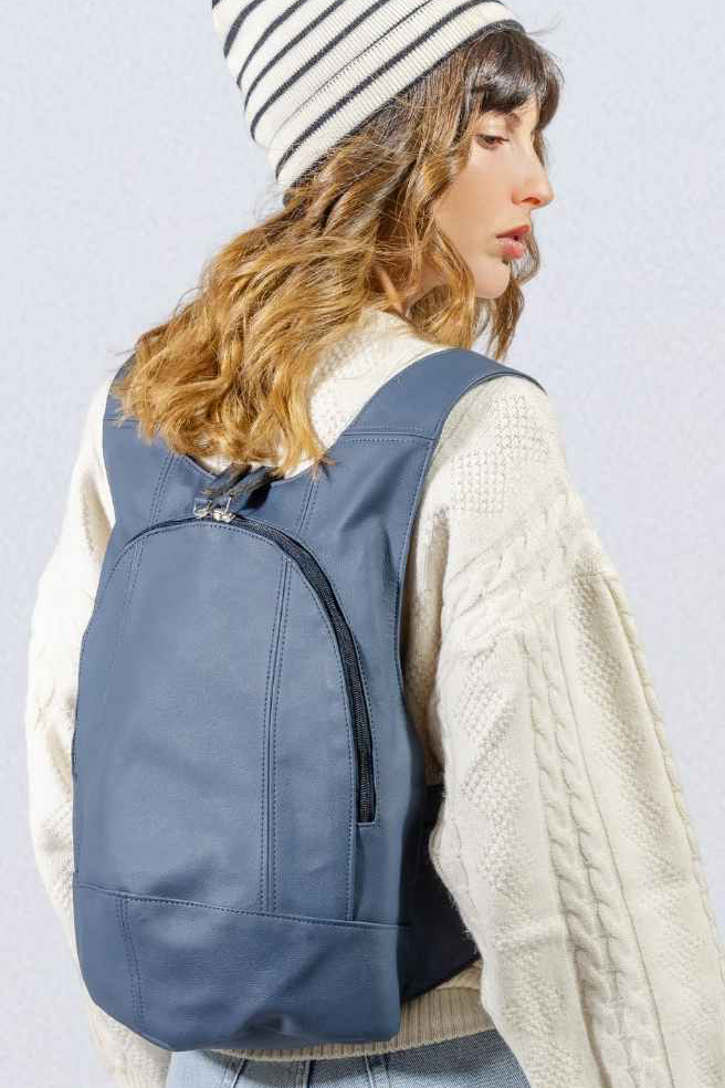 Arsayo mannen vegan Rugzak De Mela Vegan Eco-Leer Storm Blue