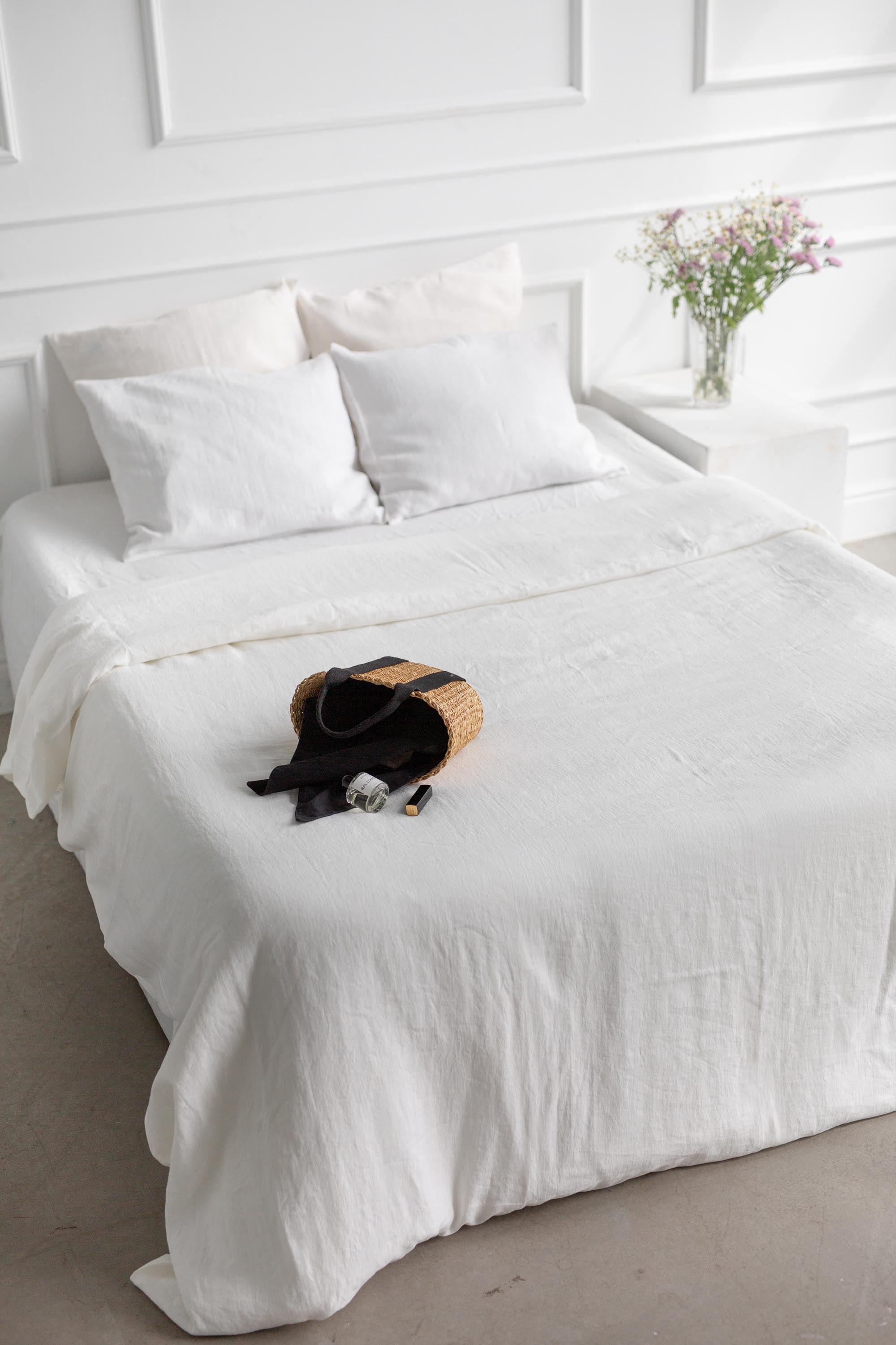 AmourLinen  Linnen Beddengoedset Wit