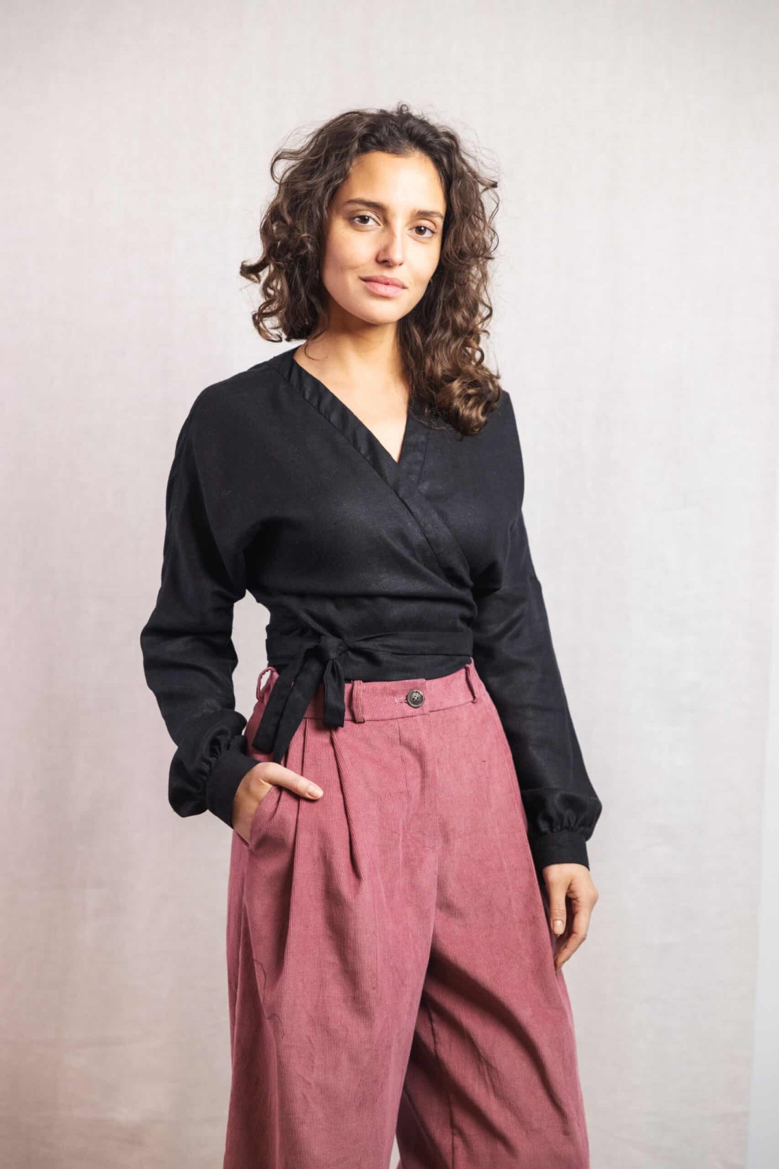Jyoti Fair Works  Blouse Harita Hennep/Tencel Zwart