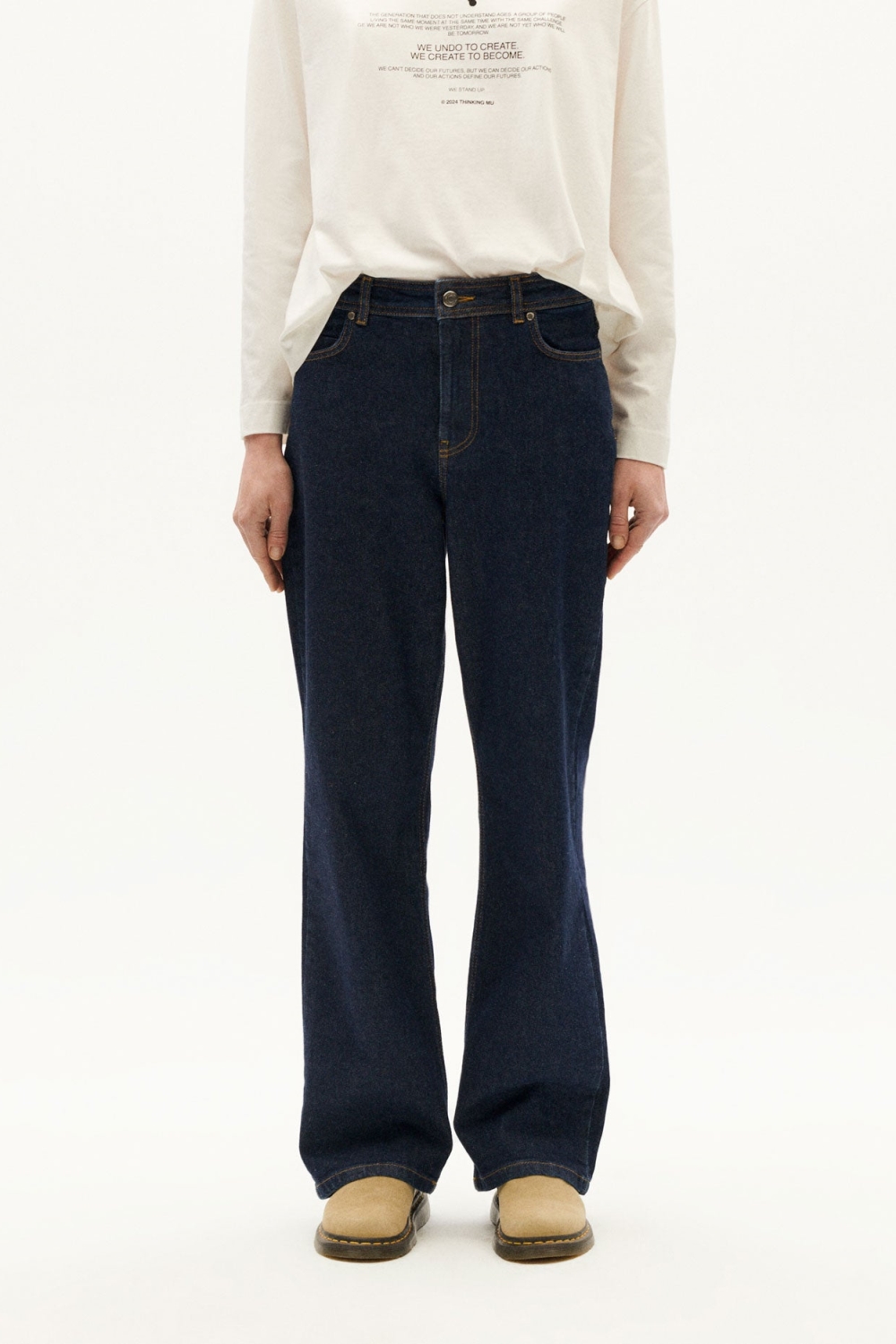 Thinking MU  Jeans Donker Clean Denim Theresa