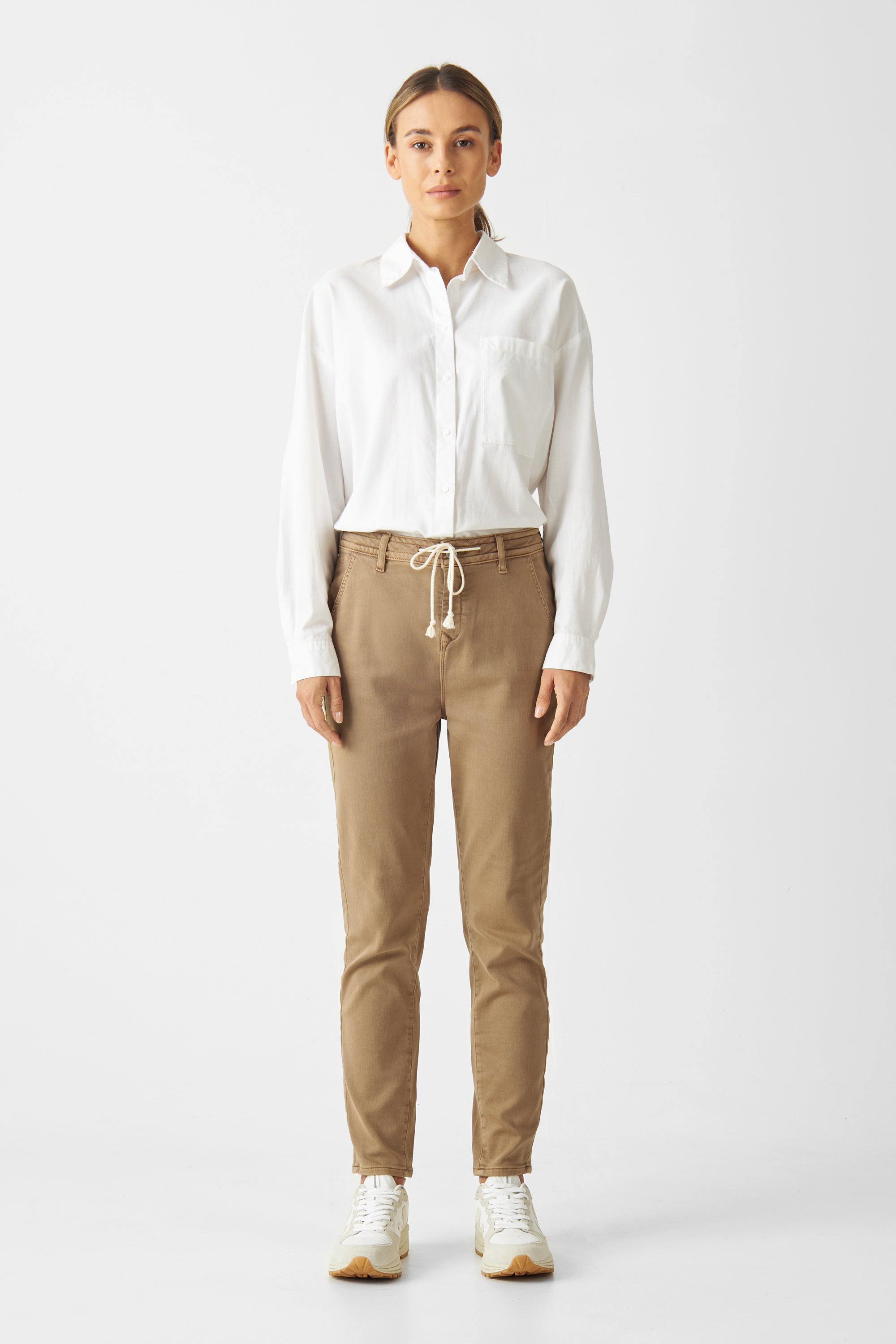 Dawn  Denim Joggingbroek Sunshine Licht Camel