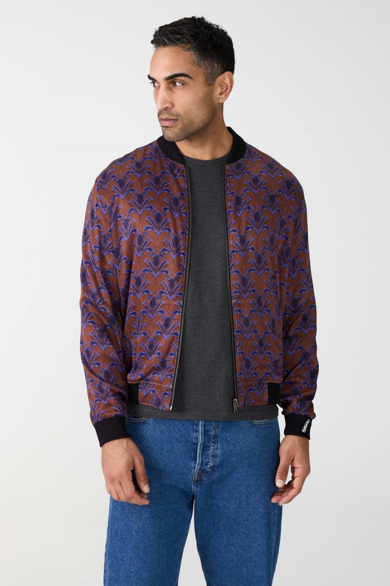 Yahmo mannen vegan Jas Bomber Omkeerbaar Laslo Moka/Marineblauw