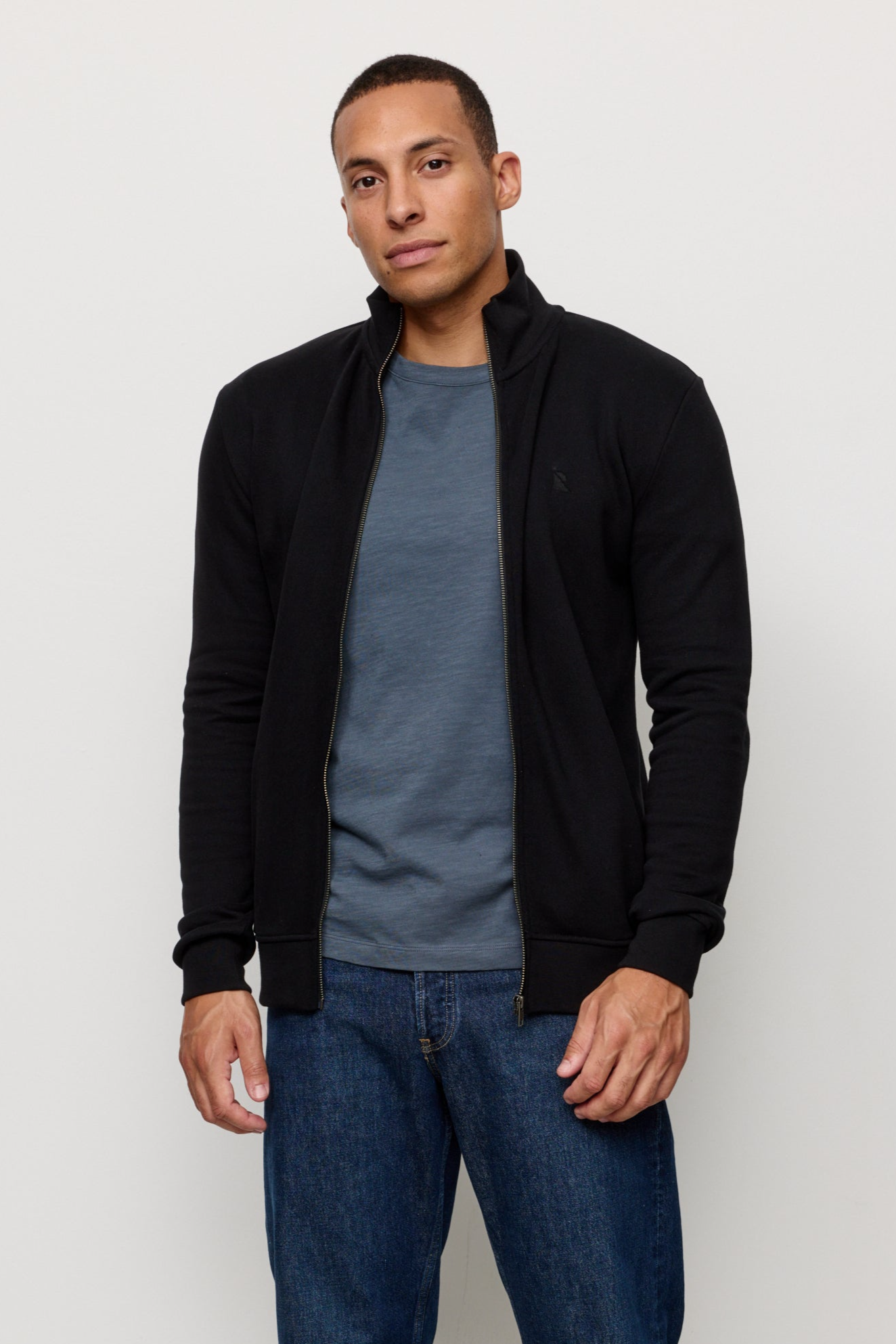 Recolution mannen vegan Sweatjacket Camphor Zwart