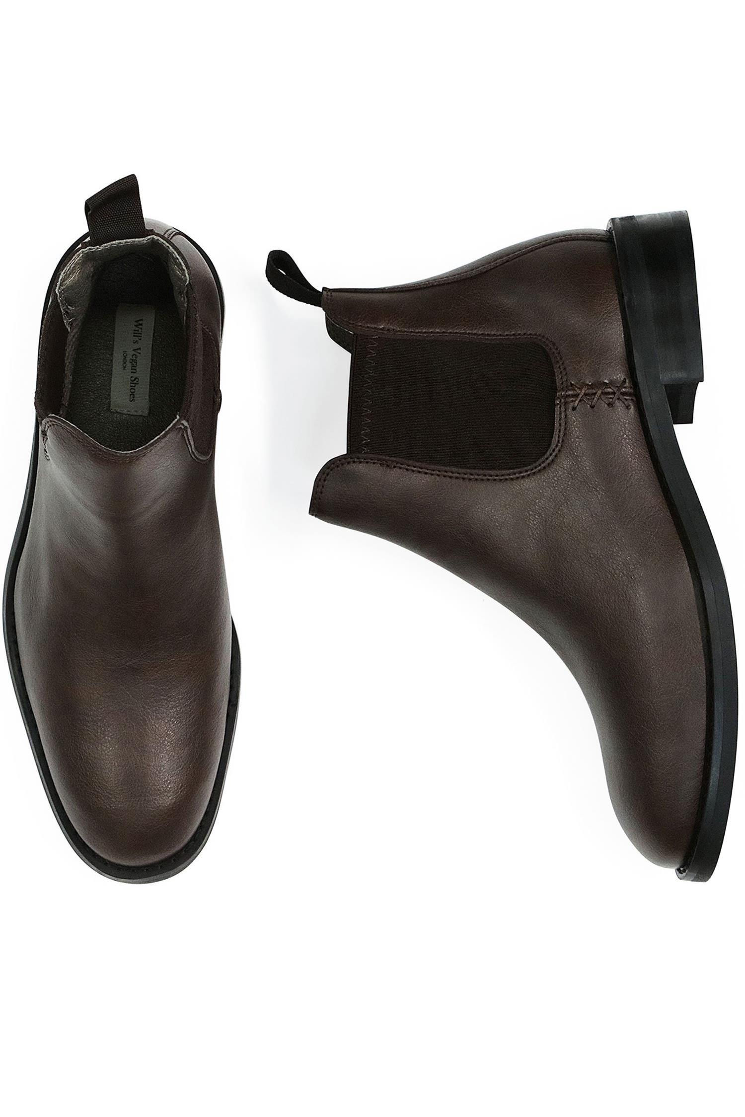 Will's Vegan Store mannen vegan Chelsea Boots Donkerbruin