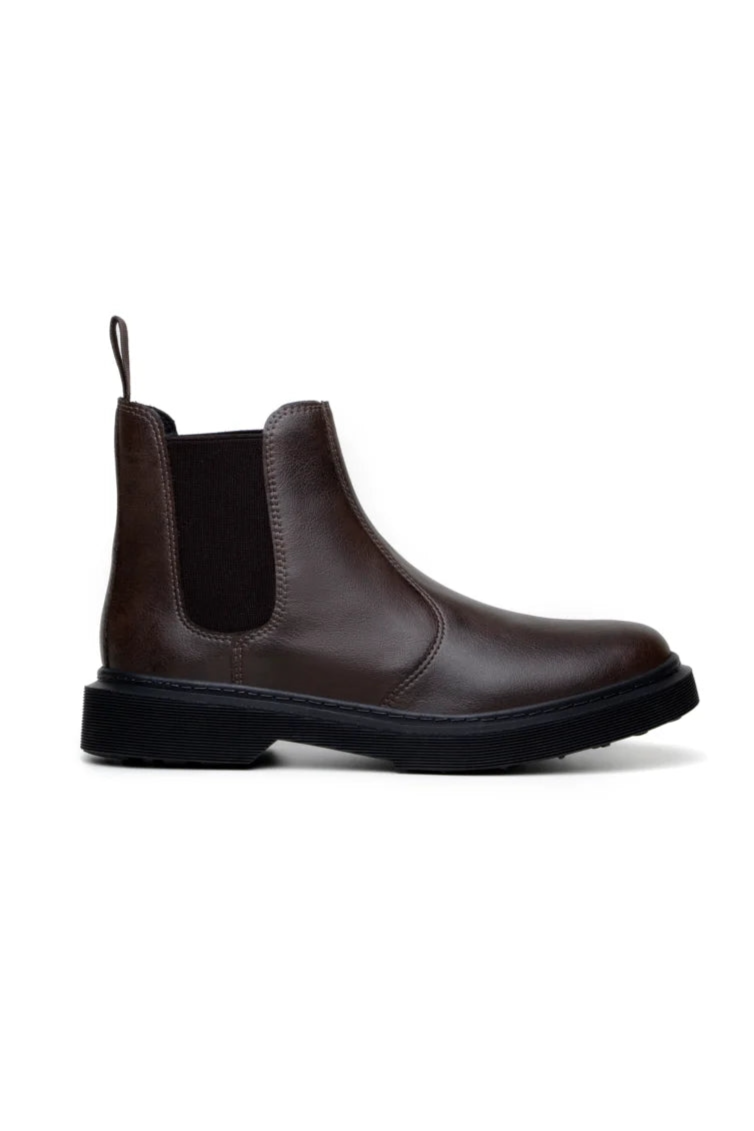 Green Laces mannen vegan Chelsea Boots Espresso Bruin