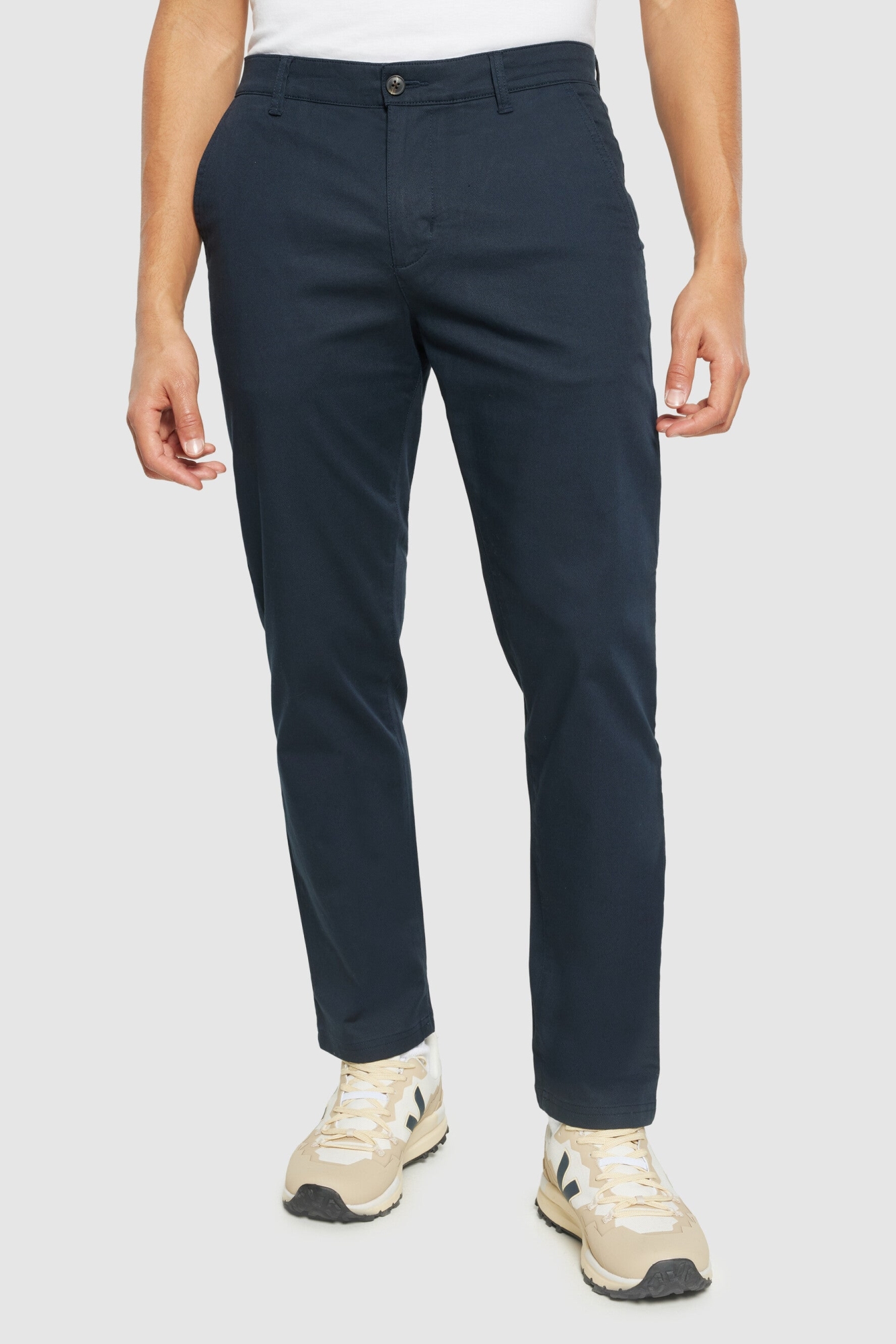 KnowledgeCotton Apparel mannen vegan Broek Canvas Chuck Regular Total Eclipse Navy