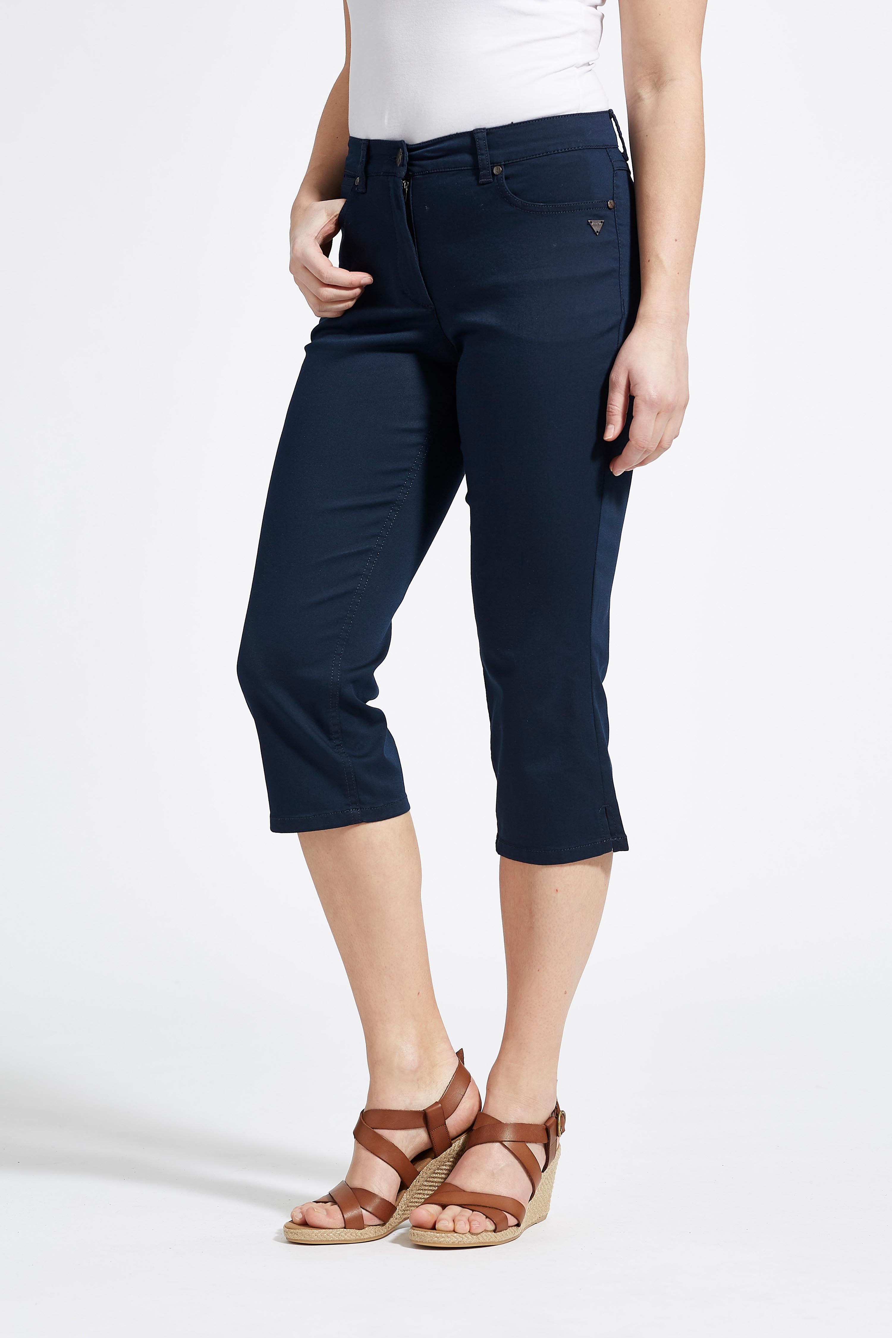 LAURIE  Broek Charlotte Regular Capri Middellange Marineblauw