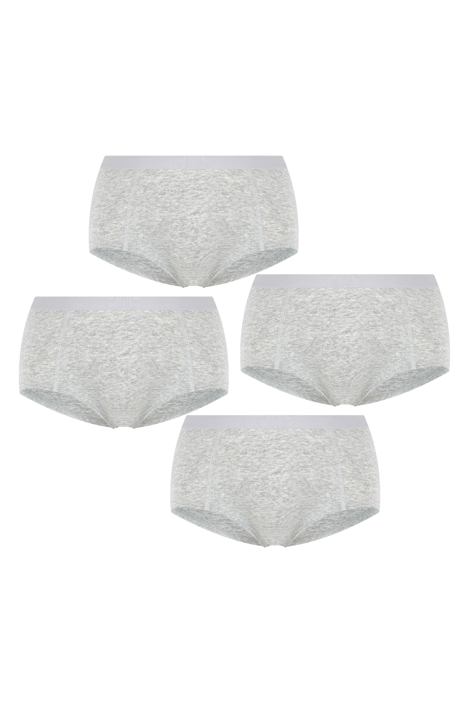 Albero Natur  Multipack Van 4 Slips/Boyshorts Lichtgrijs