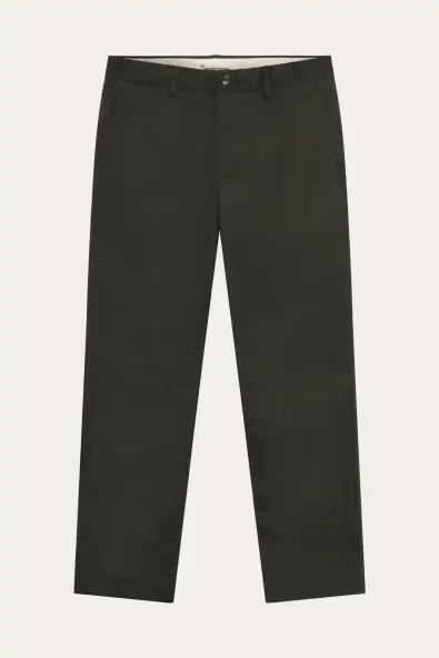 KnowledgeCotton Apparel mannen vegan Broek Canvas Chuck Regular Forrest Night Green