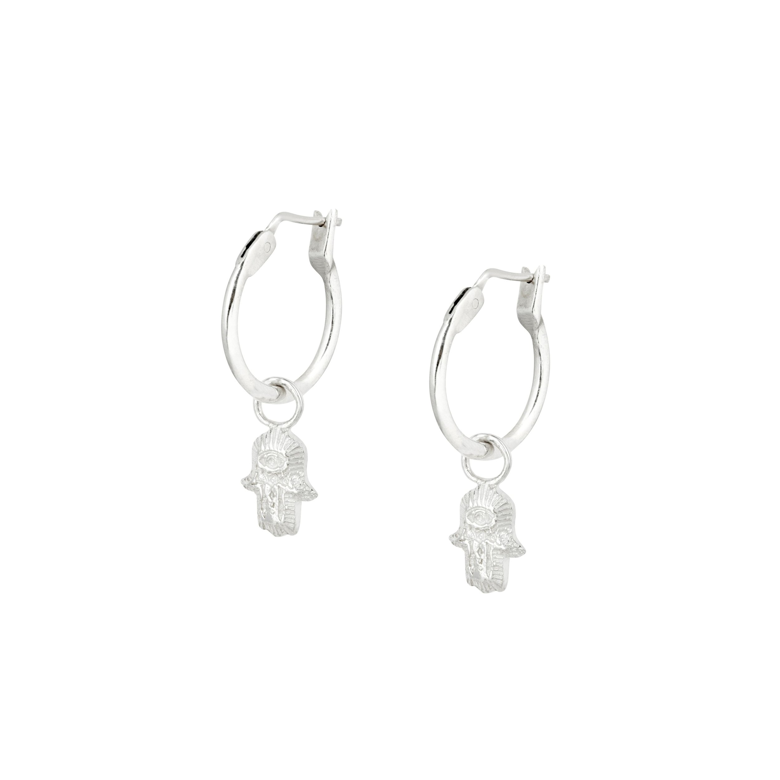 Loft and Daughter  Oorbellen Tiny Hamsa Zilver