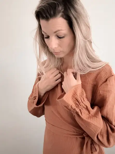 Overslagblouse – Cognac