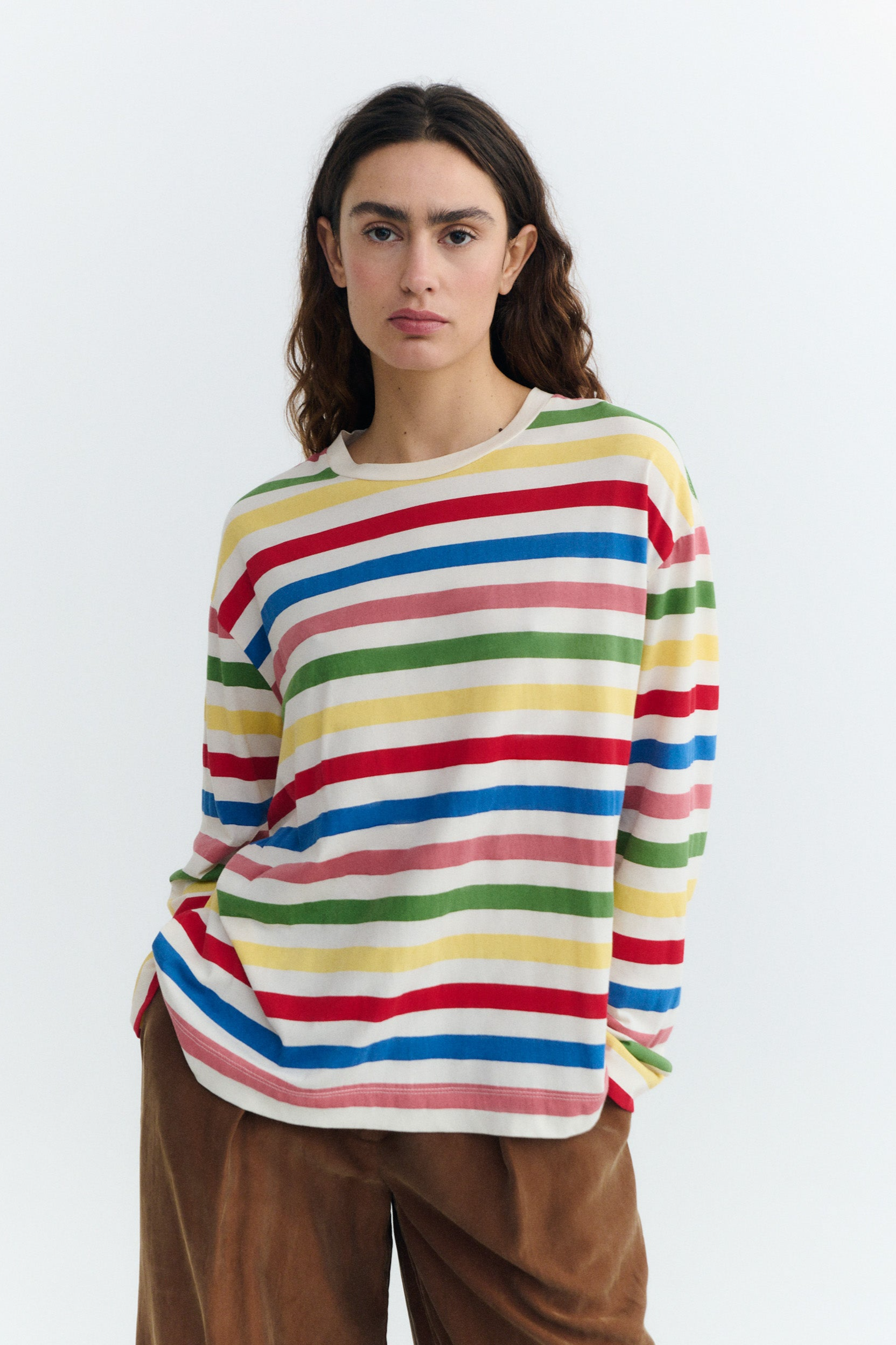 Thinking MU  T-Shirt Met Lange Mouwen Emily Meerkleurig Gestreept