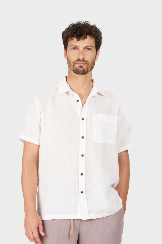 KOMODO mannen vegan Shirt Loyle Wit