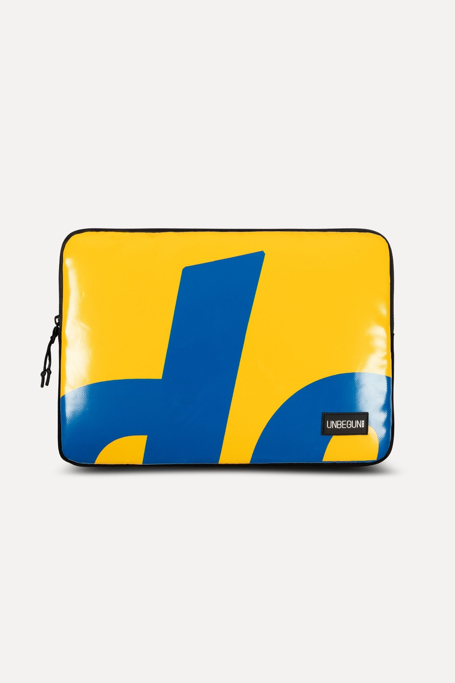 UNBEGUN mannen vegan Laptophoes Met Print In Geel/Blauw