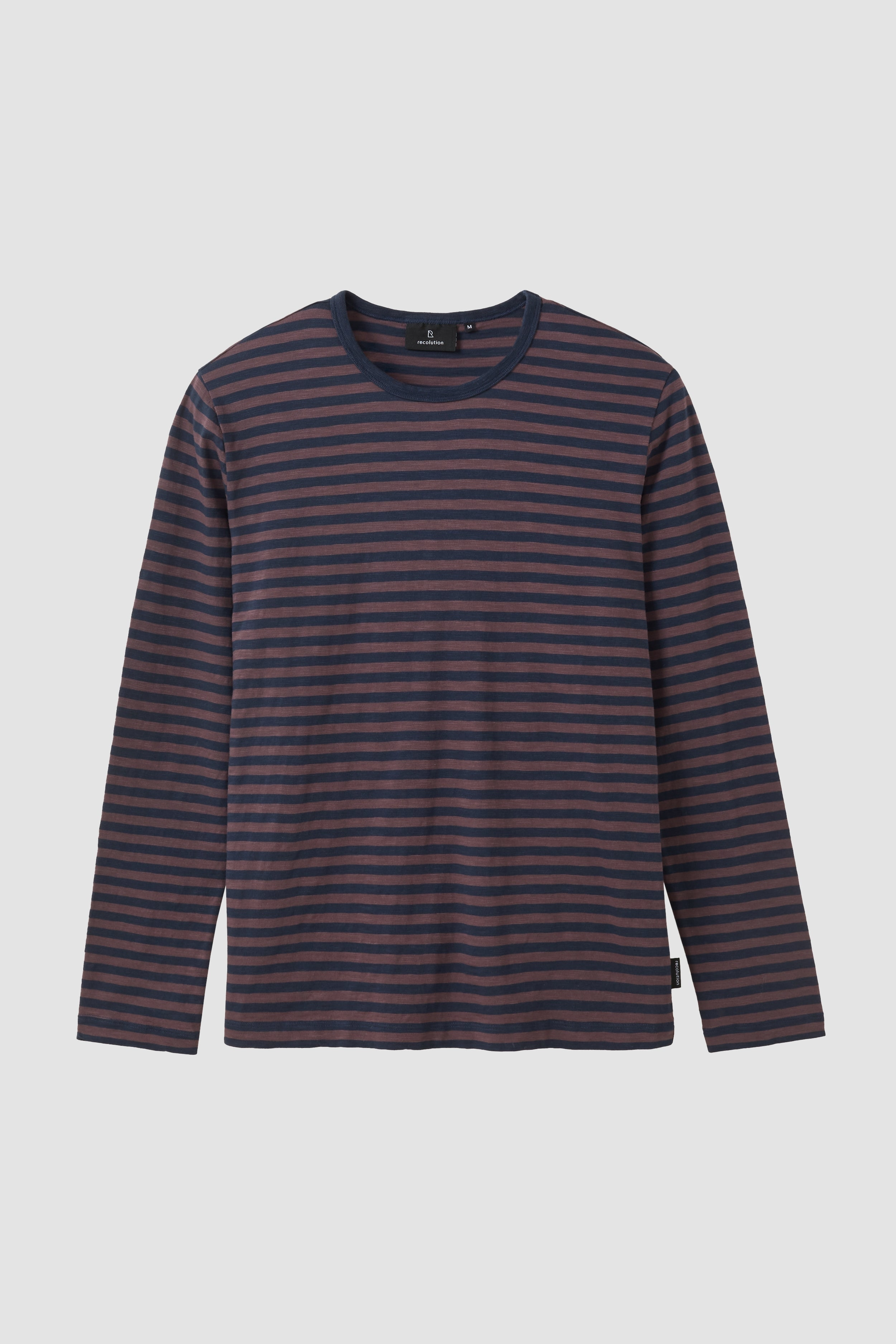 Recolution mannen vegan Longsleeve Maca Stripes Donkere Druif