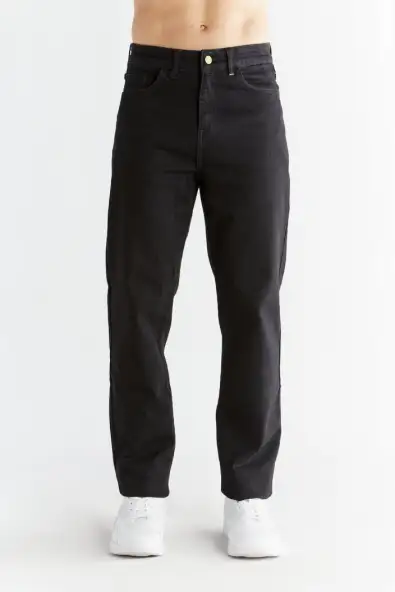 Evermind mannen vegan Jeans Regular Fit Antracietzwart
