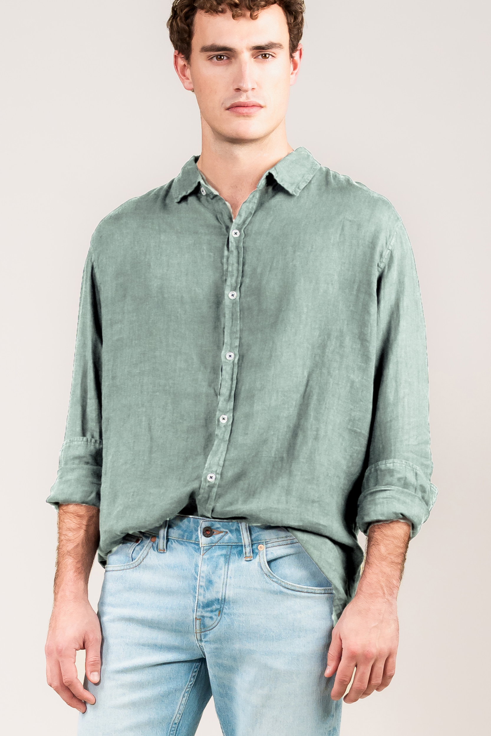 Kuyichi mannen vegan Shirt Milan Sage
