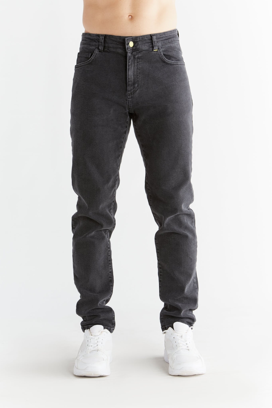 Evermind mannen vegan Jeans Stretch Slim Carbon Gray