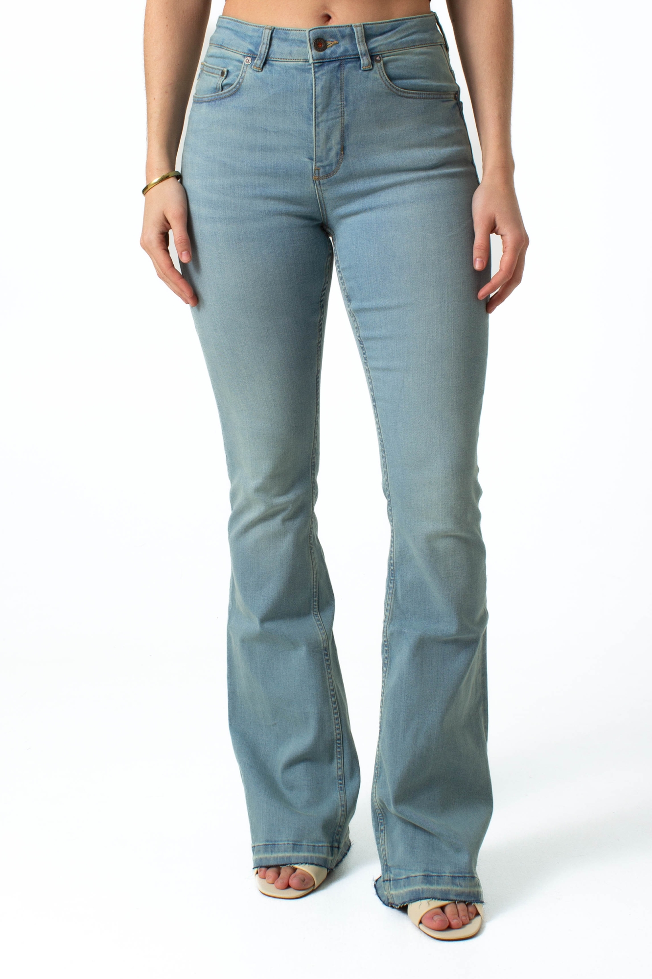 Kuyichi  Jeans Lisette Flare Ripped Zoom Blauw