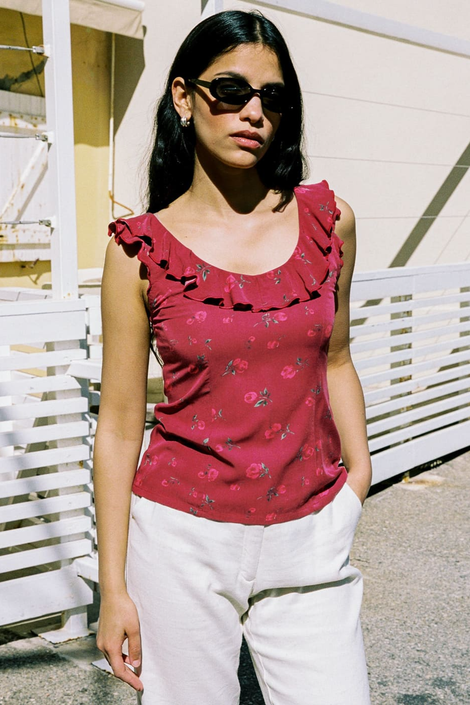 Avani  Top Capucine Framboos Bloemig