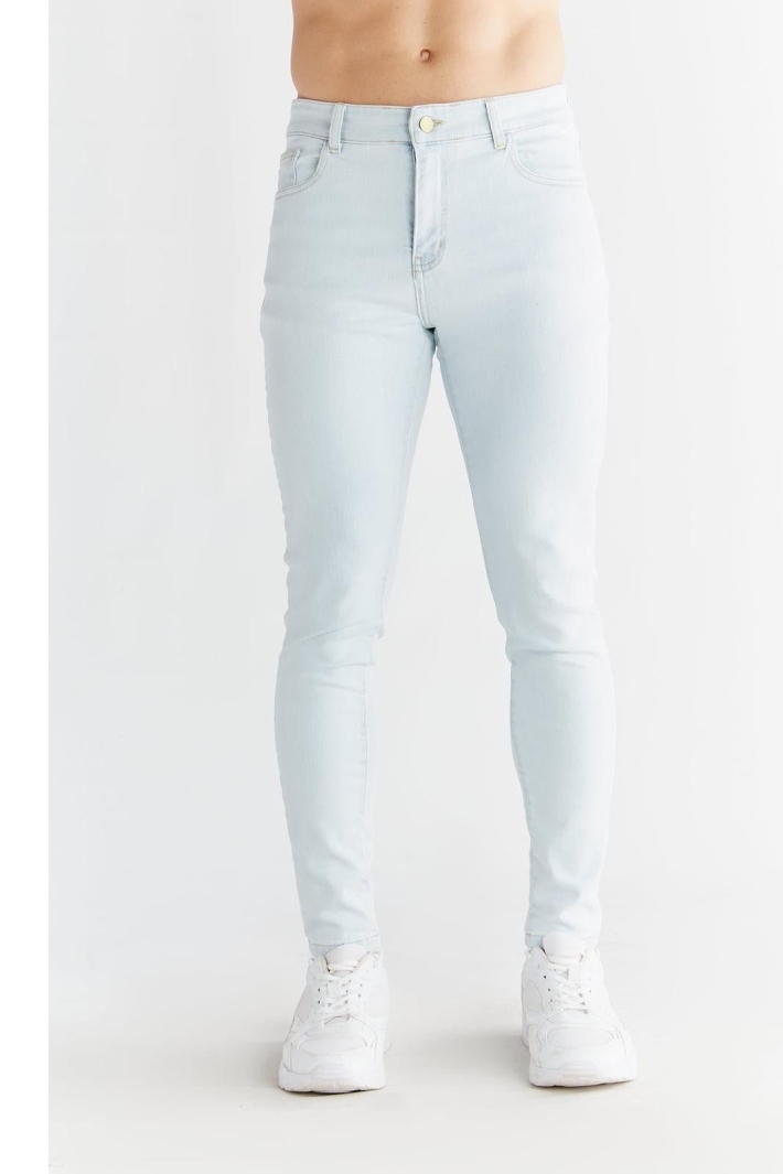 Evermind mannen vegan Skinny Jeans Ijsblauw