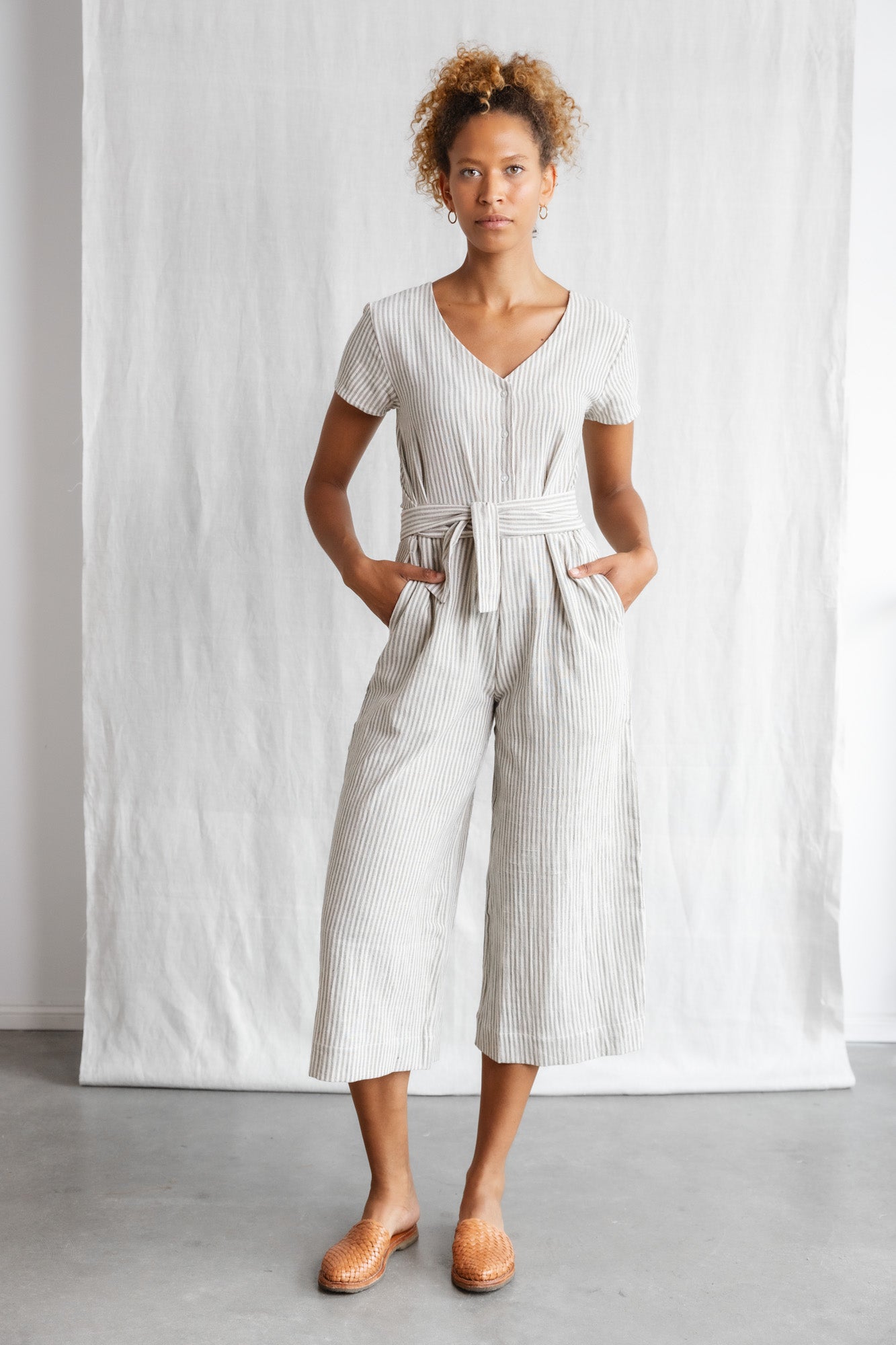 Jyoti - Fair Works  Jumpsuit Amrita Grijs/Wit