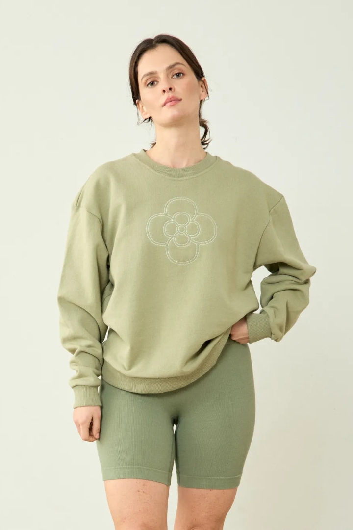 Clotsy  Trui Met Bloemenprint In Groen