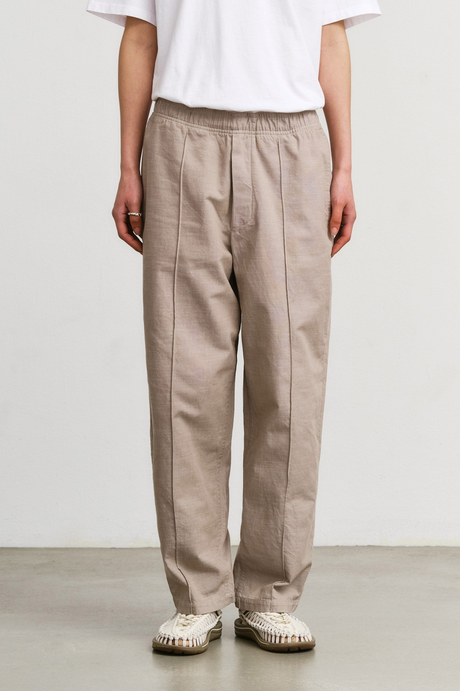Rotholz  Broek Met Wijde Plooien, Grijsbruin