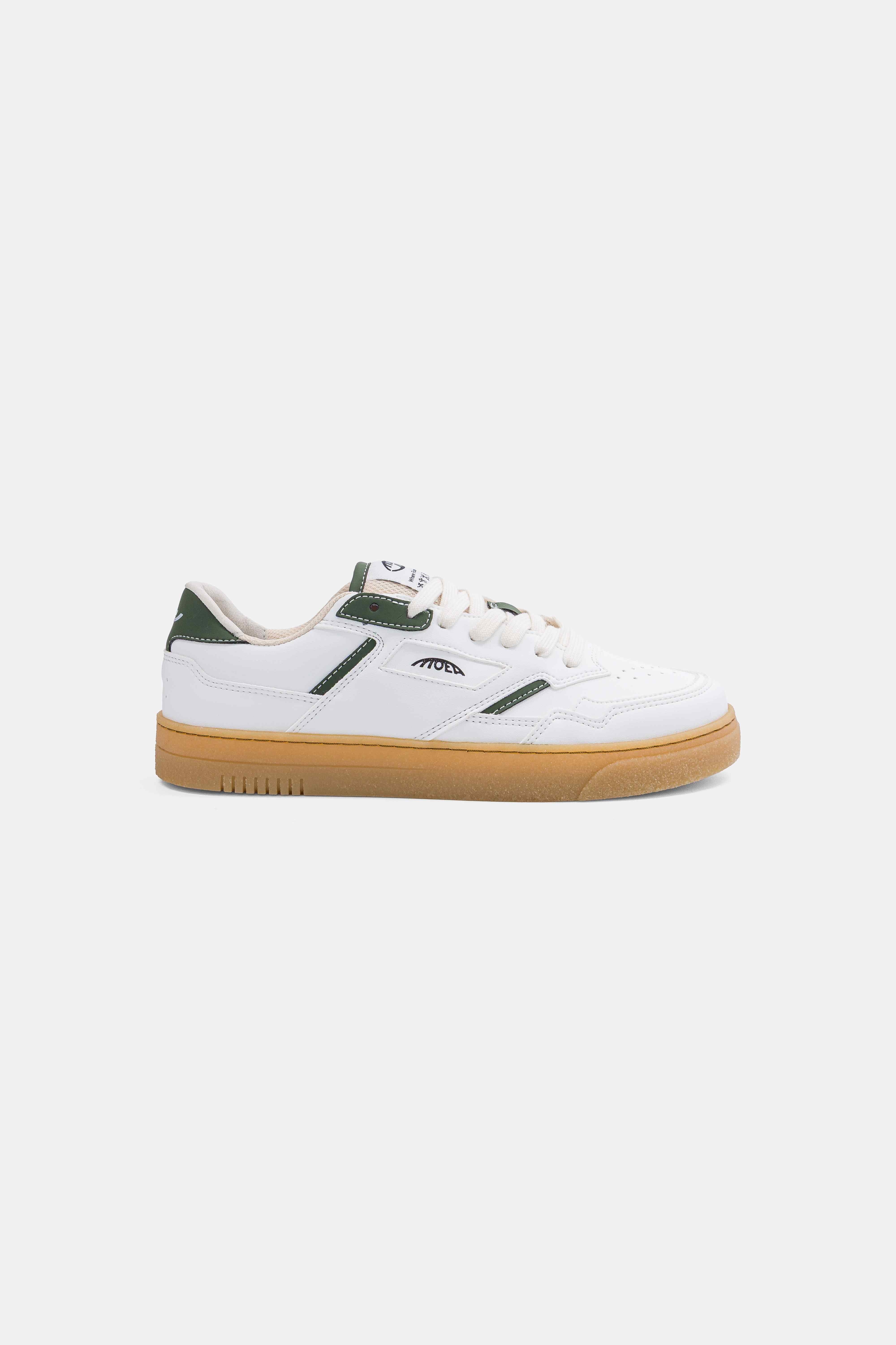 MoEa mannen vegan Sneakers Origin Low Wit & Groene Appel