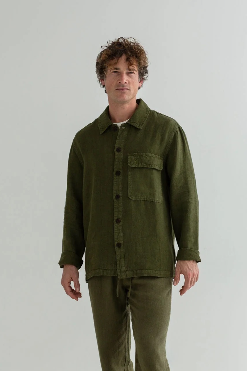 TWOTHIRDS mannen vegan Overhemd Armier Codium Groen