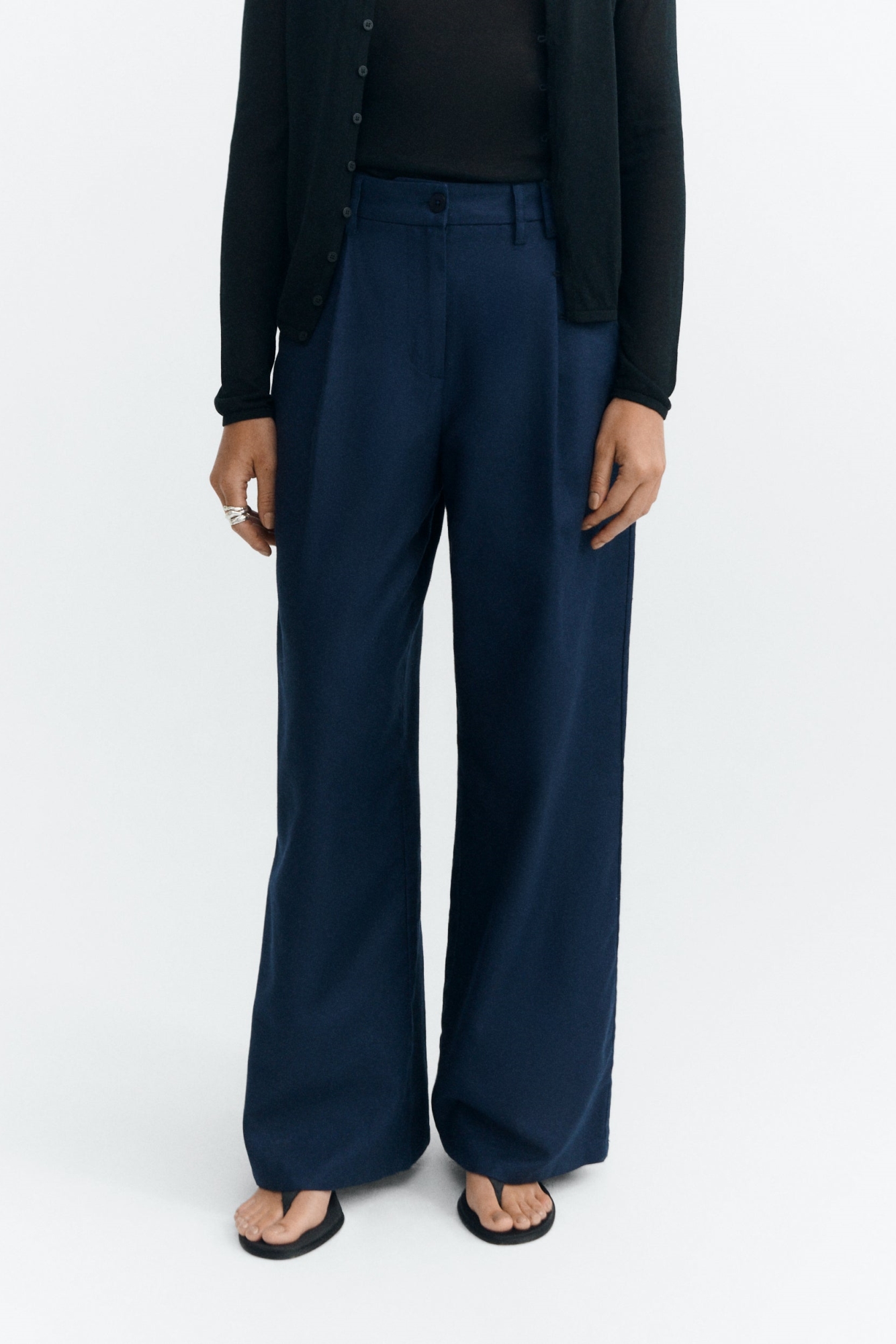 Thinking MU  Broek Molly Met Wijde Pijpen, Blauw