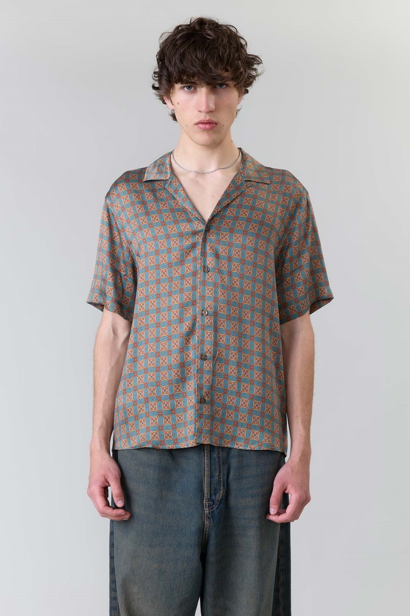 Yahmo mannen vegan Shirt Muck Atlas Beige Blauw