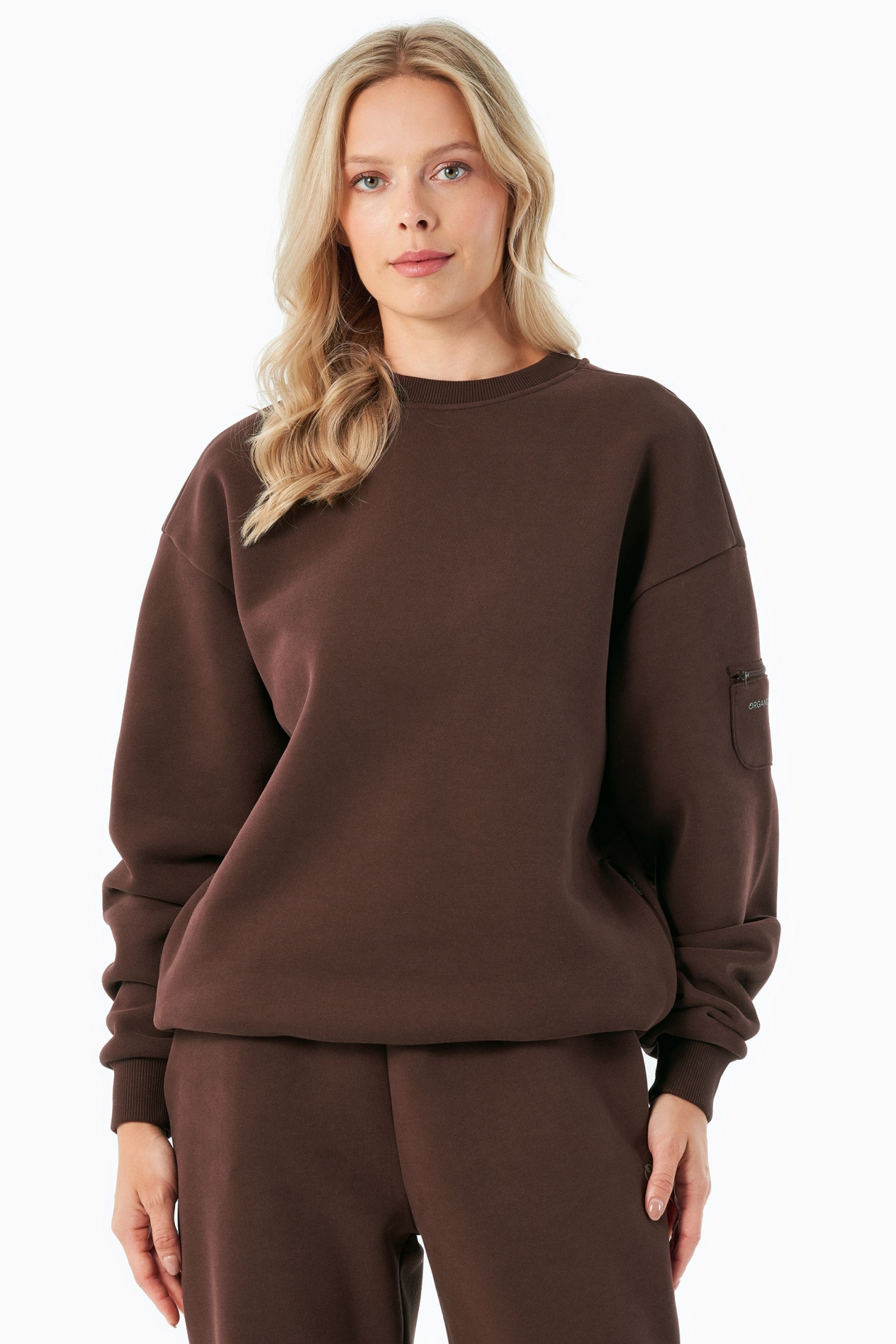 ORGANICATION mannen vegan Sweatshirt Saylorr Bittere Chocolade