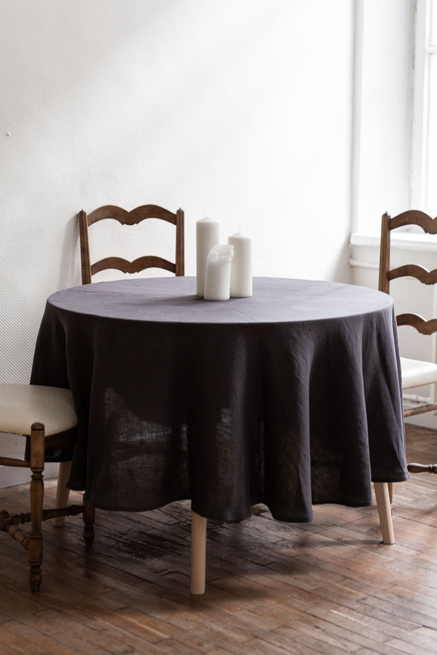 AmourLinen  Tafelkleed Rond Antracietgrijs