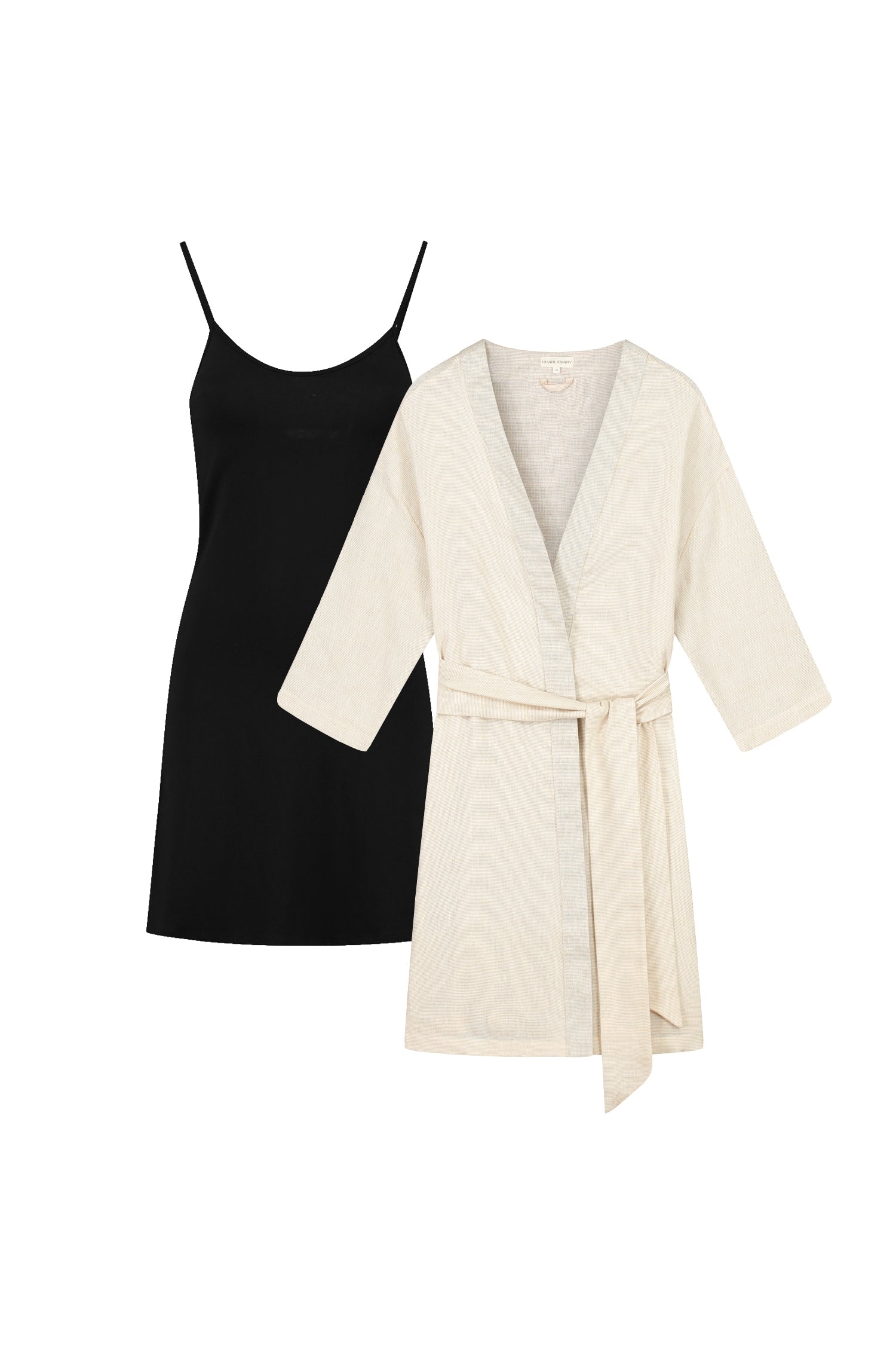 CharlieMary  Loungewear Set Zwart & Gebroken Wit