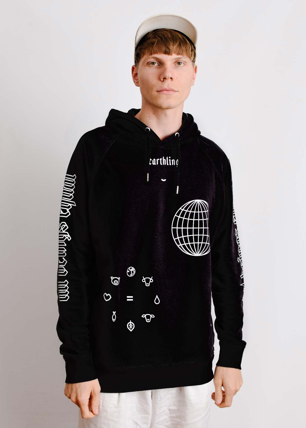 Plant Faced Clothing  Hoodie Earthling Zwart