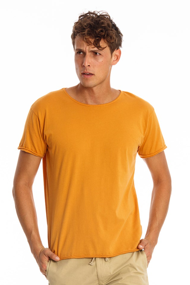 RAVENS VIEW IBIZA mannen vegan T-Shirt Rond Wild Neck Goud Zand