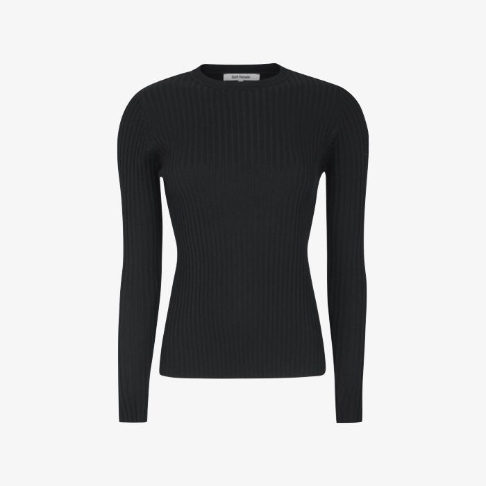 Rib Knit Shirt Noa | Soft Rebels | Zwart