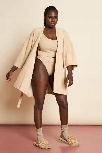 JAN 'N JUNE  Robe Esja Amandelbruin