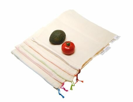 AhTable fruit en groente zakken L 30x33cm, Organisch katoen