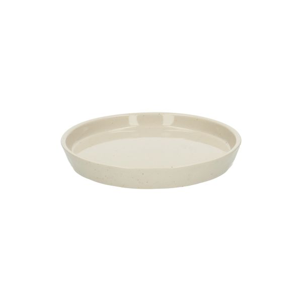 Gebaksbord, steengoed, beige, spikkel, Ø 15 cm